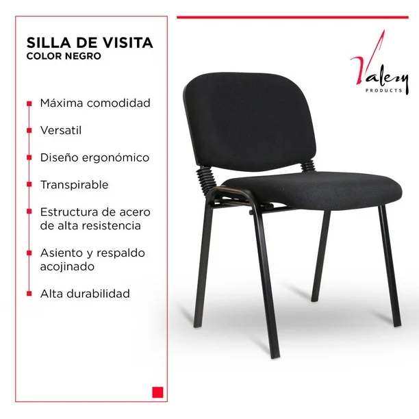 Silla de Visita Valery Products Negro ADR01