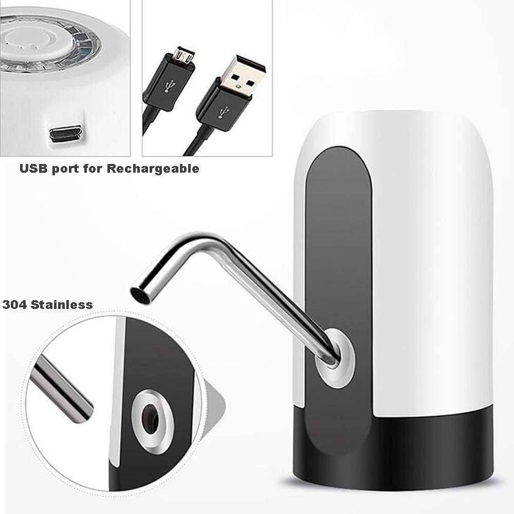 Uzomart Dispensador de Agua Automático Portátil USB Recargable - Bomba Eléctrica Inalámbrica para Botellas de Galón